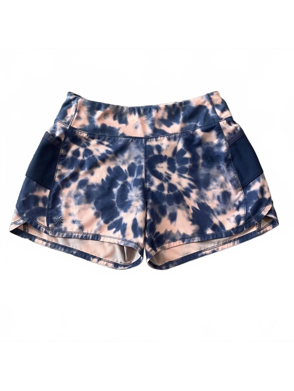 Athleta Girl Record Breaker 3” Shorts Blue Pink Tie Dye Size Medium 8-10